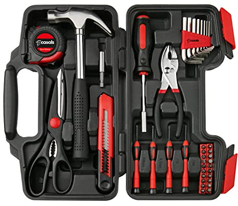 CASALS - Kit De Herramientas Para Casa Con 39 Piezas | Maletín De Herramientas Completo | Juego De 8 Llaves Allen | 4 Destornilladores Precisión | 20 Puntas Atornillador Imantadas