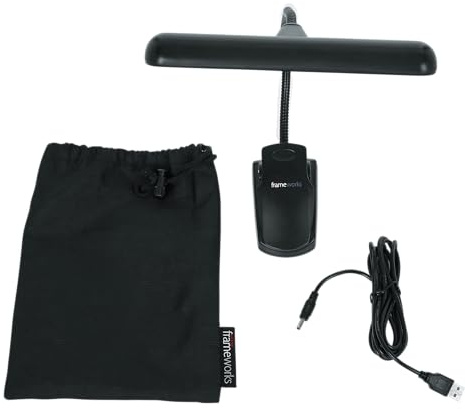 Gator Frameworks Music Stand Lamp Light with Adjustable Goose Neck, Red LED (GFWMUSLEDR)