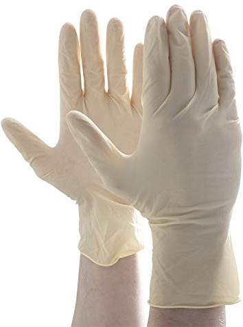 Box of 100 Latex Disposable Gloves Powder Free in Size Medium