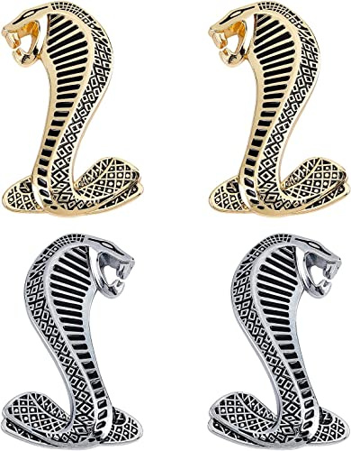SUPERFINDINGS 4pcs 3D Cobra Snake Emblem Stickers Decal Badge Kit Auto Car Motocicleta Logo Sticker Insignia Emblema para Ventana de Coche Portátiles Equipaje