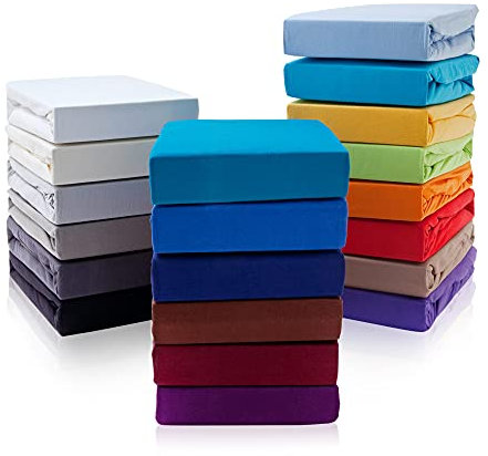 Premium Boxspringbett Spannbettlaken Spannbetttuch Wasser- und Boxspringbetten 190 g/m² ÖKO-TEX Standard (Nougatbraun, 140-160 x 200-220 cm (BxL) Steghöhe bis zu 40 cm)