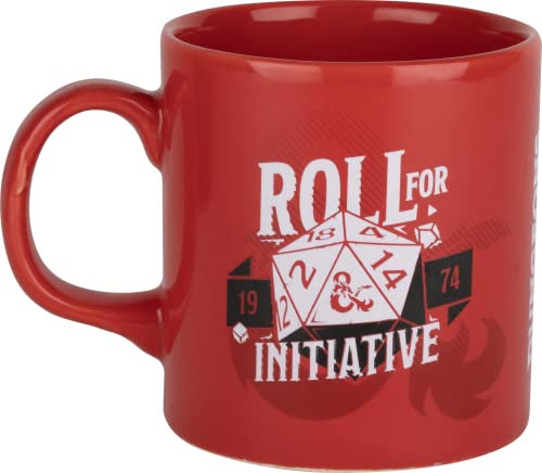 Konix Dungeons & Dragons Tazza in ceramica - 320 ml - Design Roll for Initiative - Rosso
