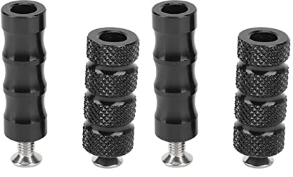 Buachois 2 Paia Pedana Cambio Moto,CNC Moto Zigrinata Shifter Peg,Antiscivolo Cambio Leva Freno Pedane Pedale per Viti di Montaggio M6 6mm Moto(Nero)