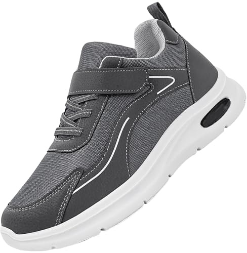 AZMAHT Scarpe per Diabetici Uomo Estive Scarpe Donna Strappo Scarpe Ginnastica a Strappo Scarpe Pianta Larga Scarpa Scarpe Ortopediche,Men Grey,41/255mm