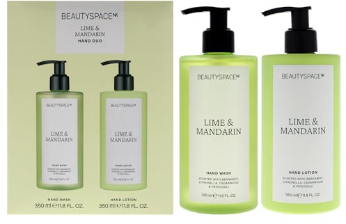 Beauty Space Hand Lotion Duo - Limen and Mandarin by BeautySpace for Unisex - 2 Pc 11.8oz Hand Lotion, 11.8oz Hand Wash