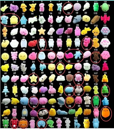 Suloli - Juego de 24 piezas de juguete antiestrés, Kawaii Mochi Squishy Toys Squishies Soft Squeeze Juguete para niños