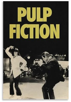 Mianm Póster Vintage Pulp Fiction Película Clásica para Habitación, Arte de Pared Estético en Lienzo, Decoración de Dormitorio 30x45cm (12x18pulg)