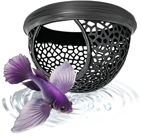 CHENYUOUYANG Grotte flottante pour aquarium - Accessoires pour betta, poissons et crevettes (noir, taille L)