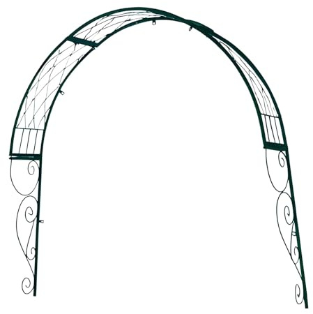 Generico A Parete Arco da Giardino in Metallo, Arco per Rose Pergolato Supporto per Rampicanti,Robusto Decorazioni da Giardino Traliccio,Bianco,Verde,HLP: 105 X 105 X 21cm(Green)