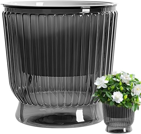Fioriera autoirrigante per interni, vaso da fiori idroponico trasparente, vasi per piante a serbatoio profondo, contenitore per giardinaggio domestico da scrivania, vaso per piante da di facile
