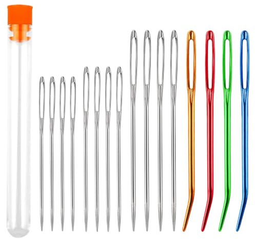 16 Pcs Large Eye Blunt Tapestry Darning Needles for Wool & Yarn