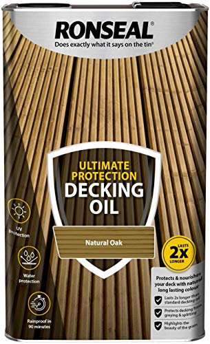 Ronseal RSLUDONO4LAV Ultimate Protection Decking Oil Natural, Oak, 5 Litre
