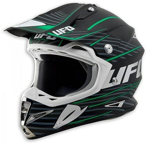 Casque Enduro Cross Tout Terrain Vert UFO Taille XL Compatible avec Homme Femme UFO0107K-004