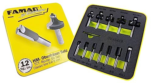 FAMAG Hartmetall Fräser-Satz Classic Line, 12-teilig, Schaft-Ø 8mm, in Metallbox - 3381.812