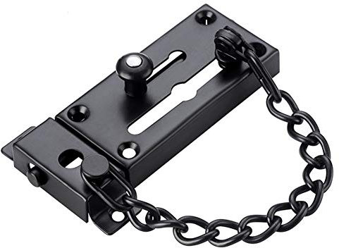 Chaîne de Verrouillage de Porte, KAIISSA Boulon de Porte en Acier Inoxydable Chaîne de Porte Antivol Verrou Coulissant Loquet de Sécurité de Porte Chaîne Plus épaisse avec Vis, pour Fenêtre de Porte