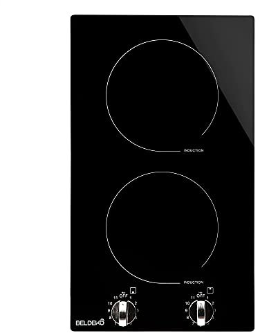 Plaque Induction 2 Feux Encastrable avec commandes par Boutons/Manettes BELDEKO - 3600W - 11 Niveaux de Puissance - Fiable et Robuste - Minuteur