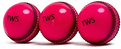 Palla da cricket per allenamento e partite con cuciture di gioco, altalena, rimbalzo, junior e senior (rosa, confezione da 3)