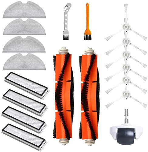 Chuancheng 19-teiliges Zubehör-Set für Dreame D9, D9 Max, D9 Pro, L10 Pro Staubsauger-Teile, inklusive 2 Hauptbürste, 6 Seitenbürsten, 4 Filter, 4 Wischtücher, 2 Reinigungsbürsten.1 Rad