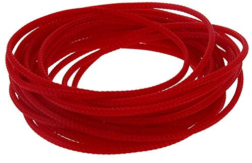 Aicosineg 16ft PET Flexible Braided Cable Sleeve 0.12inch Width Wire Loom Sleeving and Organizer Flexible Wire Mesh Sleeve Wrap Protector for TV Audio PC Cords from Pets Chewing Red