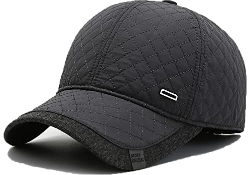 YAMEE Berretto da Baseball Invernale Uomo con Paraorecchie,Cappello Invernale Uomo con Fodera,Cappellino Autunno/Inverno Circonferenza della Testa 56-60cm