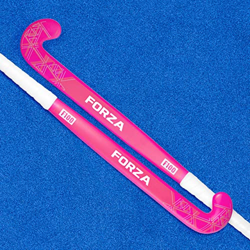 FORZA F100 Hockey Sticks - 100% Fibreglass | Mid Bow Hockey Stick (36.5, Pink - No Bag)