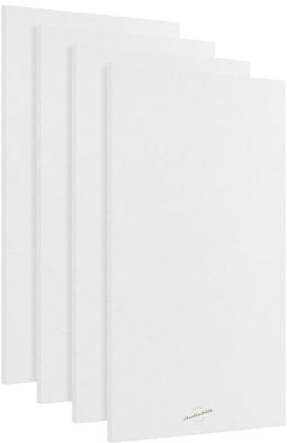 AudioSilk Paneles Acústicos, Paquete de 4 - KIT DE HABITACIÓN, Grande, 116 x 58cm, Blanco Puro