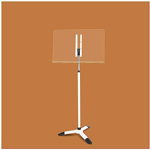Buhelyc Neu NotenstäNder HöHenverstellbar, Transparent MusikstäNder mit 2 Clips, Orchesterpult, Tragbar, Acryl, Sicherheit, für Gitarren-Violin-Schulorchester-Auftritt, Weiss