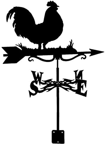 NOALED Forma de Gallo Creativo Veleta de Acero Inoxidable Metal Animal Indicador de dirección del Viento Artesanía Adornos para jardín Patio Adorno Decoración