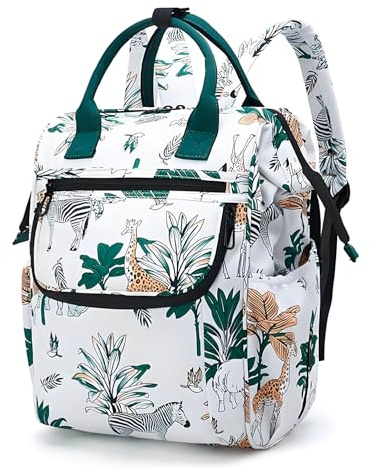 CHICKWIN Changing Bag Backpack for Baby, Large Nappy Changing Backpacks Animal Printed, Water Resistant Green Diaper Bag with Insulated Pockets and Stroller Straps for Dad and Mom
