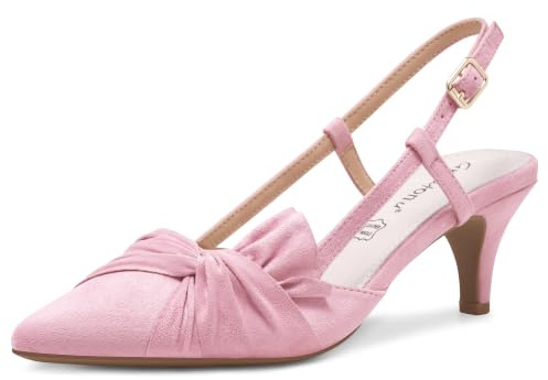Greatonu Women's Pointed Toe Slingback Dress Court Shoes, Pink Bowtie - 7 UK