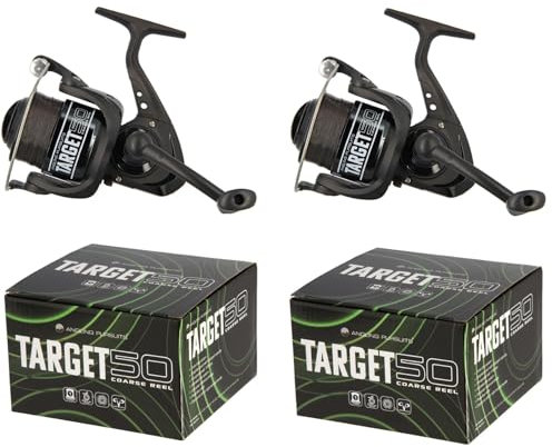 2 Stück Allroundrolle Angelrolle Spinnrolle mit Frontbremse Target 50