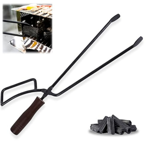 Pinza per camino, 46 x 11 cm, pinza per camino, pinza per legna da ardere per camino, universale, lunga scottatura, per caminetti, accessori