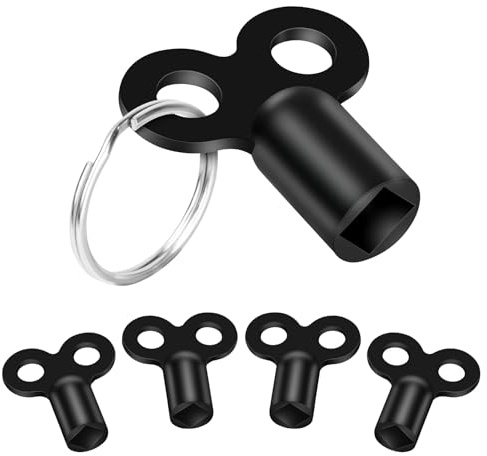 Flintronic Valvola Termosifone, Set da 5 Pezzi Chiave Sfiato Termosifone, Chiave di Spurgo del Radiatore, Universale Chiave Quadrata, per Radiatori Adatta- Nero