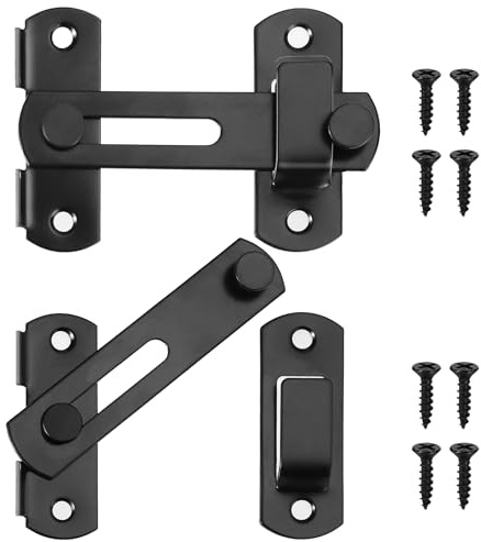 Verrou de porte exterieur 2Pcs Verrou Porte Coulissante Serrure Volet Loquet Porte Verrou Portail à Bascule Boulon pour Porte, Fenêtre, Placard et Jardin