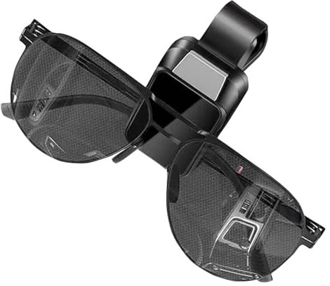 KUKUPOW Porta Gafas de Coche, Porta Visera de Coche para Tarjetas de Visita con Clip para Tarjeta de Crédito, Adapta a Todos los Modelos, Negro
