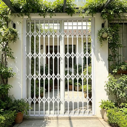 Inferriate per Finestre Griglie di Sicurezza Alte Pieghevoli Porte Finestre, Barre Sicurezza Regolabili Lega Alluminio Finestre, Recinzioni Antifurto Scorrevoli(W50xH80cm/20x31in)