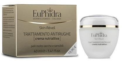 Euphidra - Skin Réveil Crema Nutriattiva Antirughe, Azione Rigenerante e Rassodante, per una Pelle più Giovane, Tonica e Luminosa, Vaso 40ml