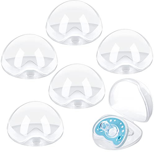 Baby Schnuller Box Transparent Schnullerbox Tragbare Staubdicht Schnuller Aufbewahrung Box für Baby Zuhause Reisen 6 Stück