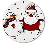 Excelsa Snowman Sottopentola, Diametro: 16 cm, Realizzato in Ceramica e Sughero, Multicolore