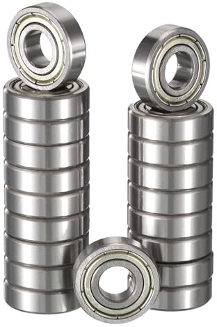 HiPicco 696ZZ Deep Groove Ball Bearings, ID 6mm x OD 15mm x Width 5mm Miniature Bearings, Double Metal Shielded Ball Bearing Chrome Steel Z2 Lever 20pcs