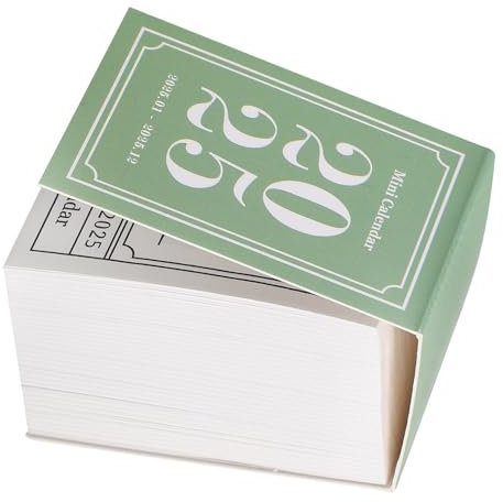 DIYEAH Mini Desk Calendar 2025 - Daily Desktop Calendar 2025 Tear Off Daily Memo Pad Table Scheduler Planner Agenda Organizer for Home Office Green