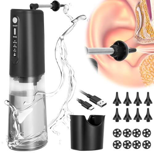 Elektrischer Ohrenschmalz Entferner Ohrreiniger für Erwachsene Ohrspülung für den Heimgebrauch mit 3 Druckeinstellungen für Effektive Ohrenschmalzentfernung