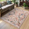 TUKDAK Vogel Waschbar Teppich Wohnzimmer 120×180cm, Rose Vintage Küche Teppich mit Rutschhemmender Gummirückseite, Weich Kurzflor Schlafzimmer Carpet, Boho Tier Kinderzimmer Esszimmer Büro Matte