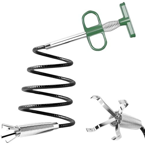 Professional Drain Rods for Outside Flexible, 2M (6.56ft) Drain Unblocker Tool with Claw (11mm), Plumbing Snake for Kitchen Sink Toilet Bathtub and Sewer