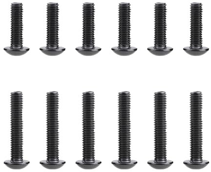 LIANCHEN 6 Pcs M8 x 70mm Viti a Testa Bombata con Esagono Interno e 6 Pcs M8 x 70mm Viti a Testa Semicircolare Nere 10,9 Gradi Per DIY, Riparazione e Montaggio di Mobili (Nero, 70mm e 45mm)