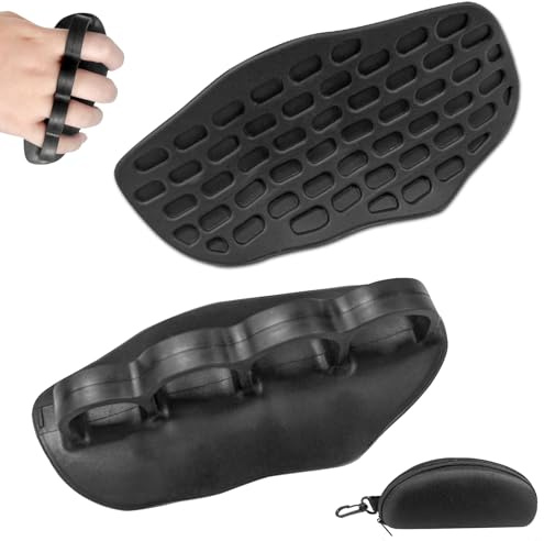 GOCUODE 1 Paio Impugnature Palestra Antiscivolo, Protezione Mani per Sollevamento Pesi e Trazioni, Guanti Grip Pad da Silicone, Presa Ergonomica per Uomini e Donne (Nero)