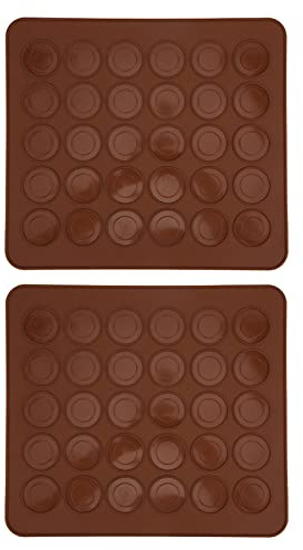 DAN&DRE Tappetini da Forno per Macaron, 2 Pezzi 30 Fori in Silicone Antiaderente Tappetino per Macaron Tappetino da Forno Accessorio per Utensili da