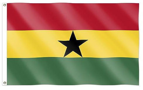 5ft x 3ft Ghana National Flag with Eyelets Sporting Events Pub BBQ Decorations For Sports World Cup 2023 Banner Fan Support Table Cover