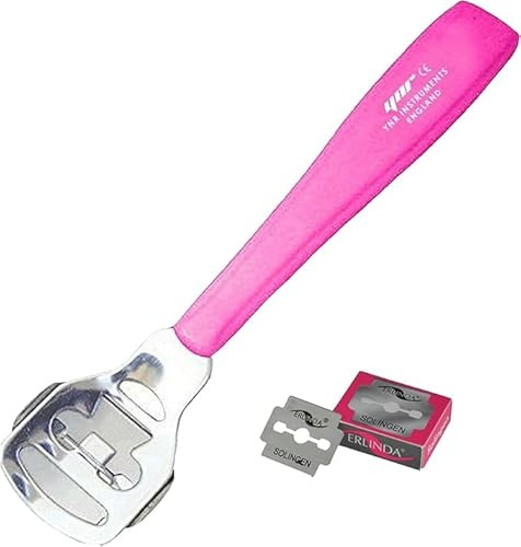 YNR Stainless Steel Calus, Remover for Feet, Foot Scraper & Callus Shaver, Calloused Feet Remover Tool with Callus Shaver Blades, Foot File for Calisis Removal, Pink