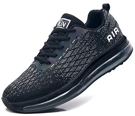 Azooken Zapatos Deportivos Hombres Mujeres Zapatillas de Deporte de Ocio Zapatillas de Colchón de Aire Fitness Deporte al Aire Libre Transpirable Ligero （8998-BK44）